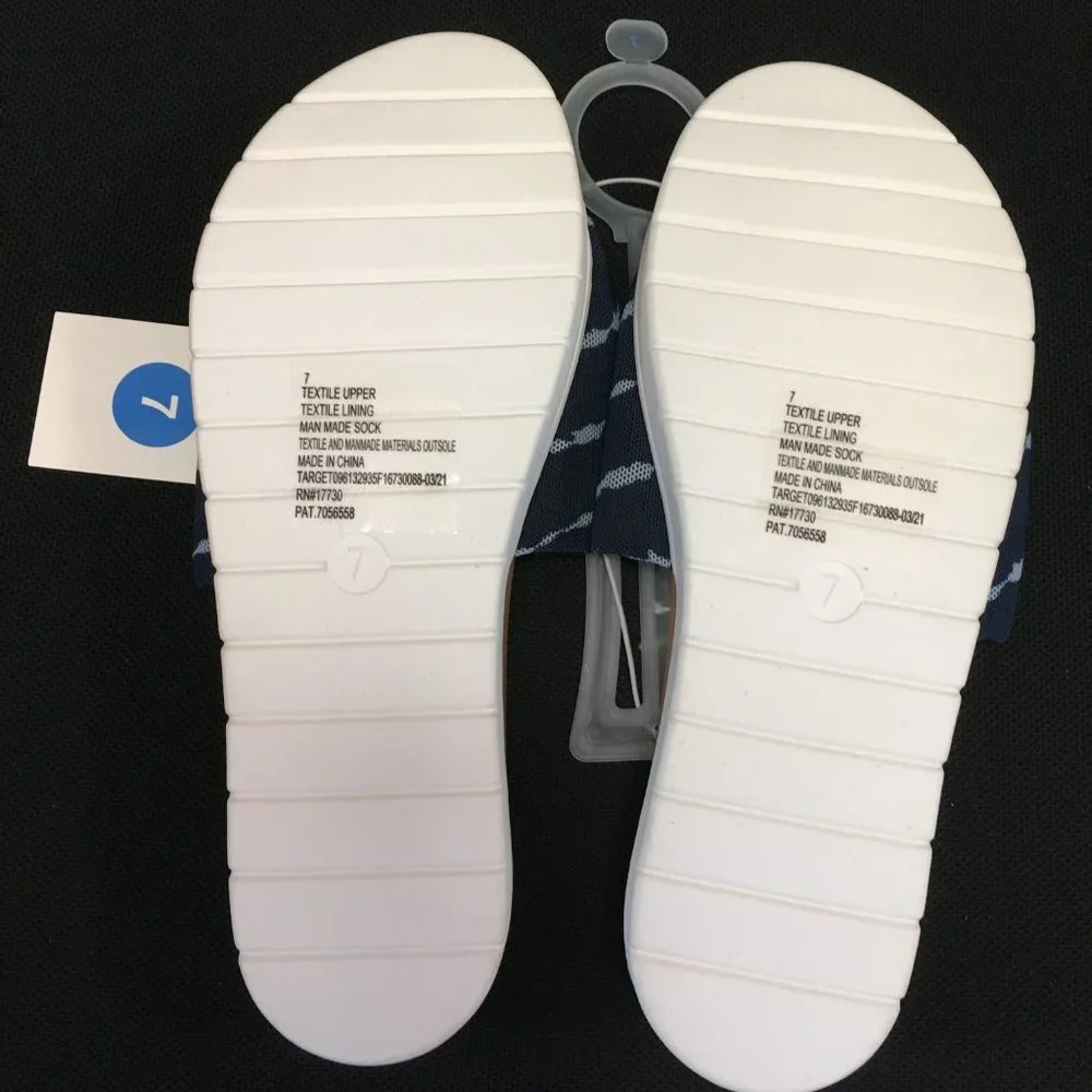 NWT Women's Kassidy Platform Slide Sandals Shade & Shore Navy Open-Toe Size 7